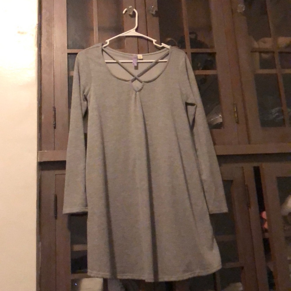Grey sweater long sleeve dress